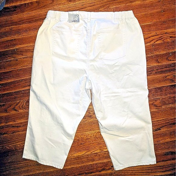 Catherines Womens Capris Plus Size 20W White Cotton Blend Factory Distre… - Picture 2 of 6